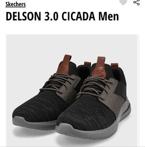 Skechers Black & Gray Men's Slip On Sneakers Size 8